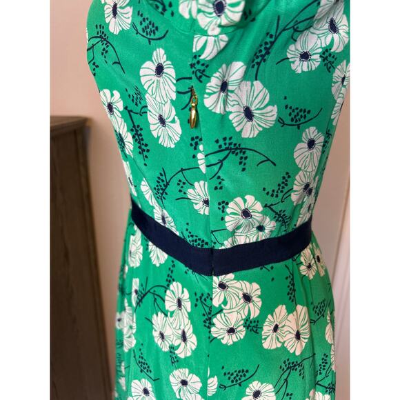 Draper James | Green/Blue Floral Button Front Long Sleeve Shirt Dress | 6 - Picture 12 of 17